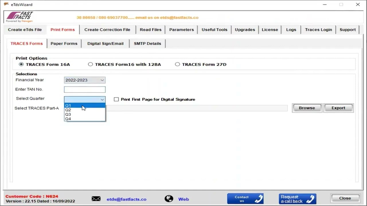 How to generate Traces Forms using eTds Wizard