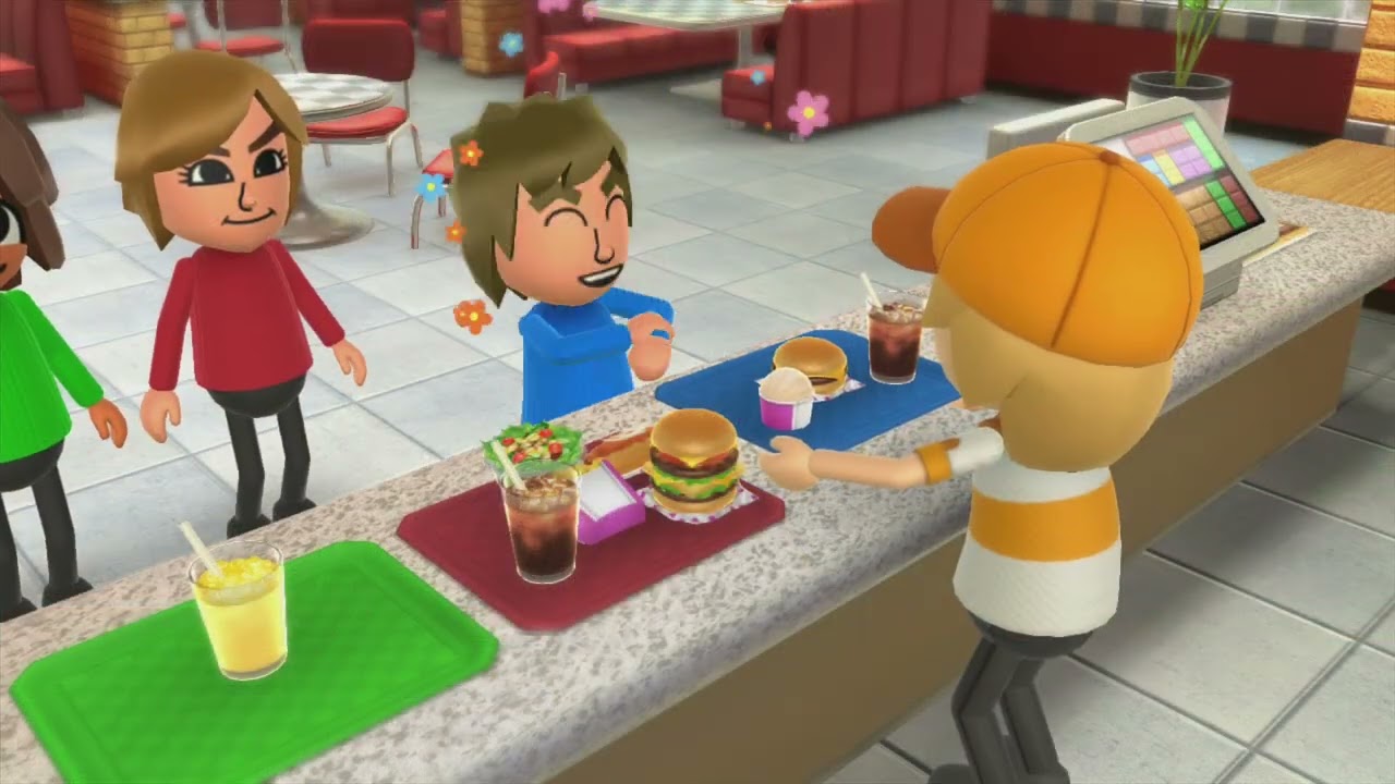 Алекс, Юкчан, Деззи и Бонни кормят Mii, геймплей We're Good Friends, Wii Party U для 4 игроков Al...