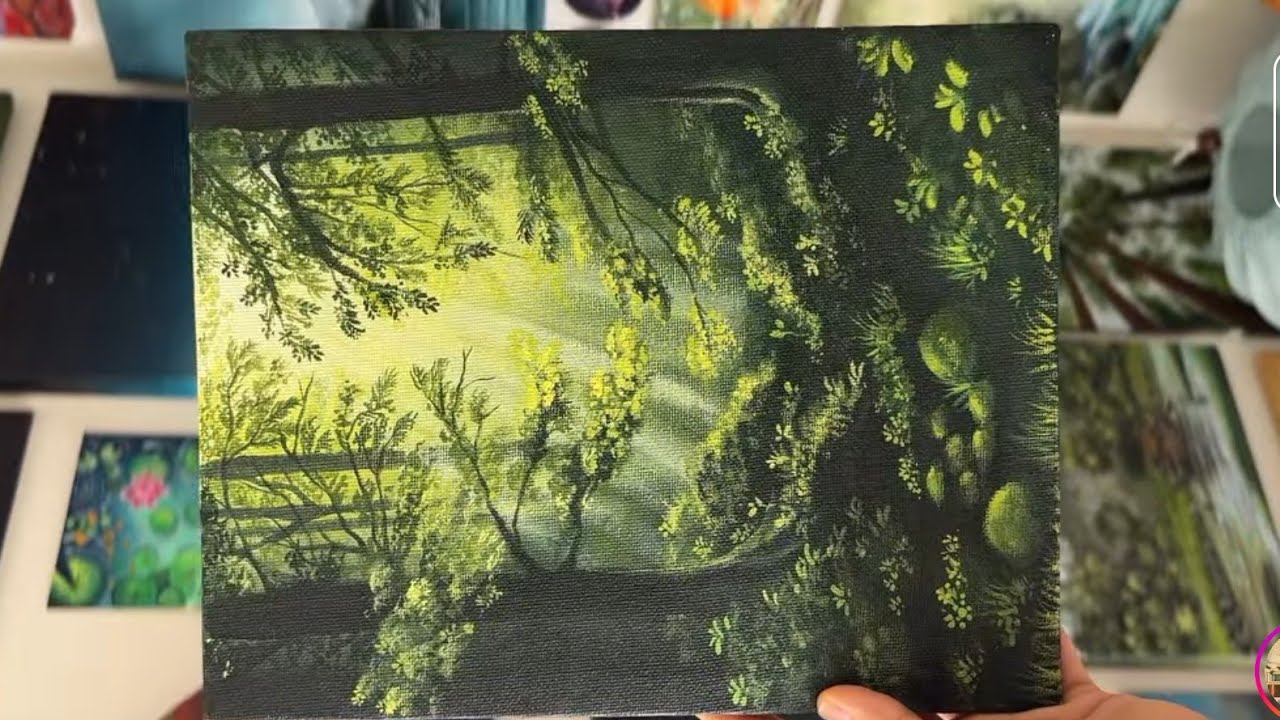 Nature drawing| painting for beginner||.  You’re lost in the greenest forest you’ve ever seen 🌲
