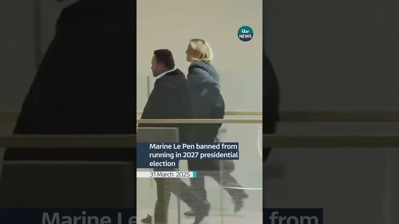 Marine Le Pen banned from running in 2027 presidential election | ITV News