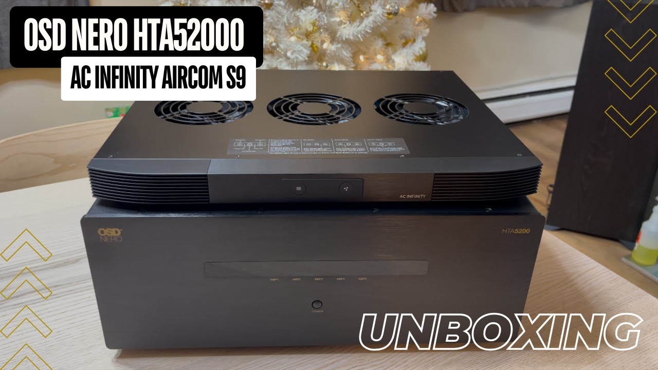 Unboxing OSD Nero HTA5200 5 -Channel power Home Theater Amplifier and AC Infinity Aircom S9
