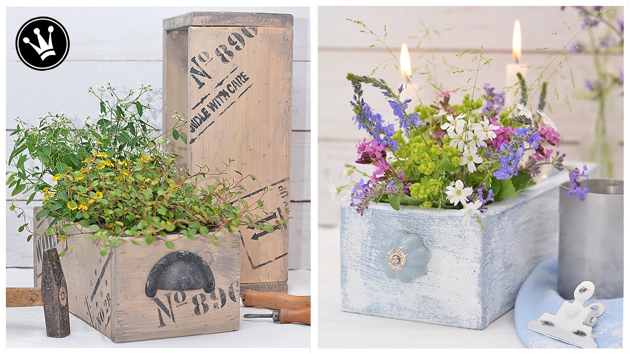 DIY - Holzschublade/-kiste selber machen | Industrial Style | Seaside Stil | Centerpiece | Tischdeko