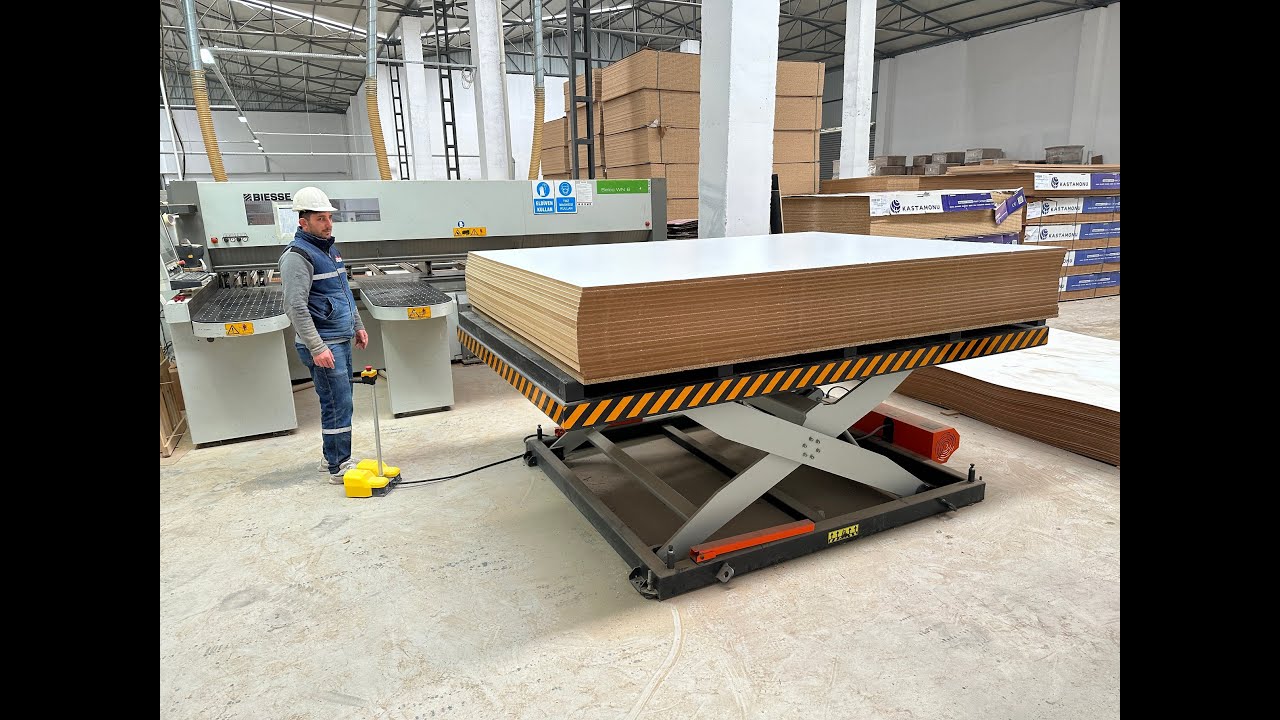 CNC Panel Ebatlama & CNC D&uuml;z Tabla İşleme Merkezi i&ccedil;in Hidrolik Makaslı Asans&ouml;r