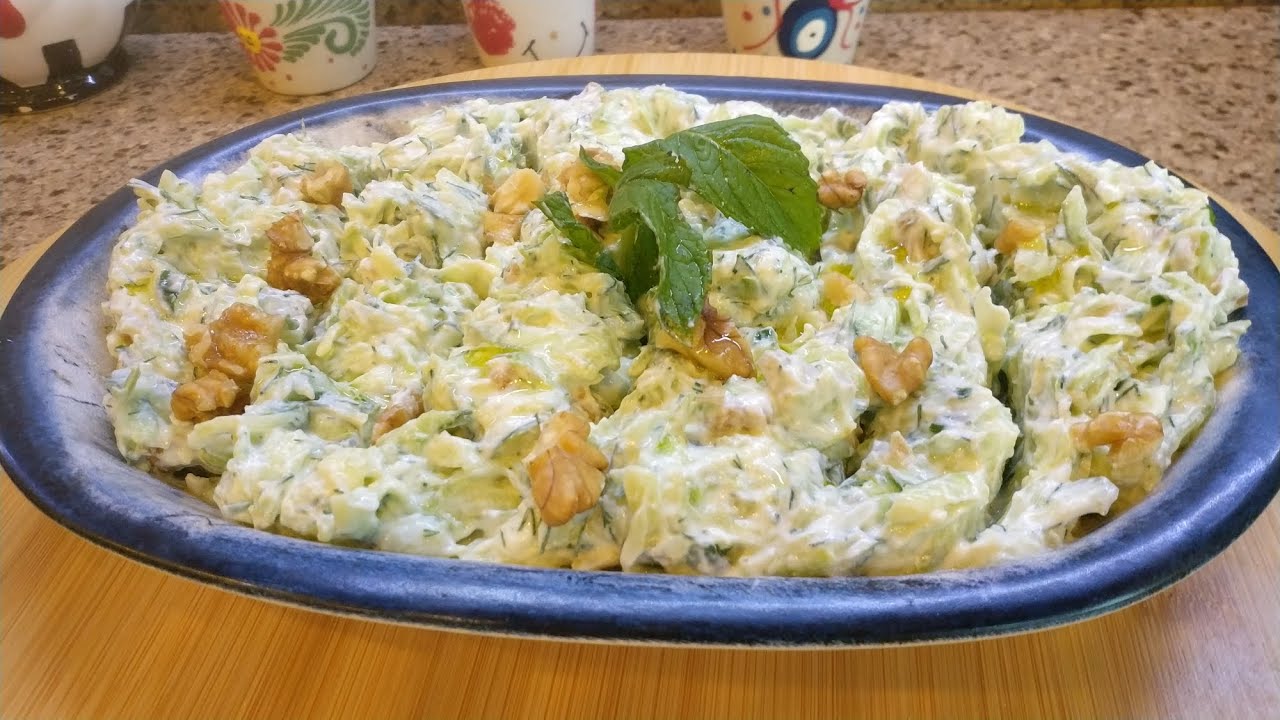 👌 1 KABAK 1 SALATALIK VARSA BUZ GİBİ SERİNLETİR CUNDA'NIN ÇOK SEVİLEN SALATALIKLI KABAK MEZESİ