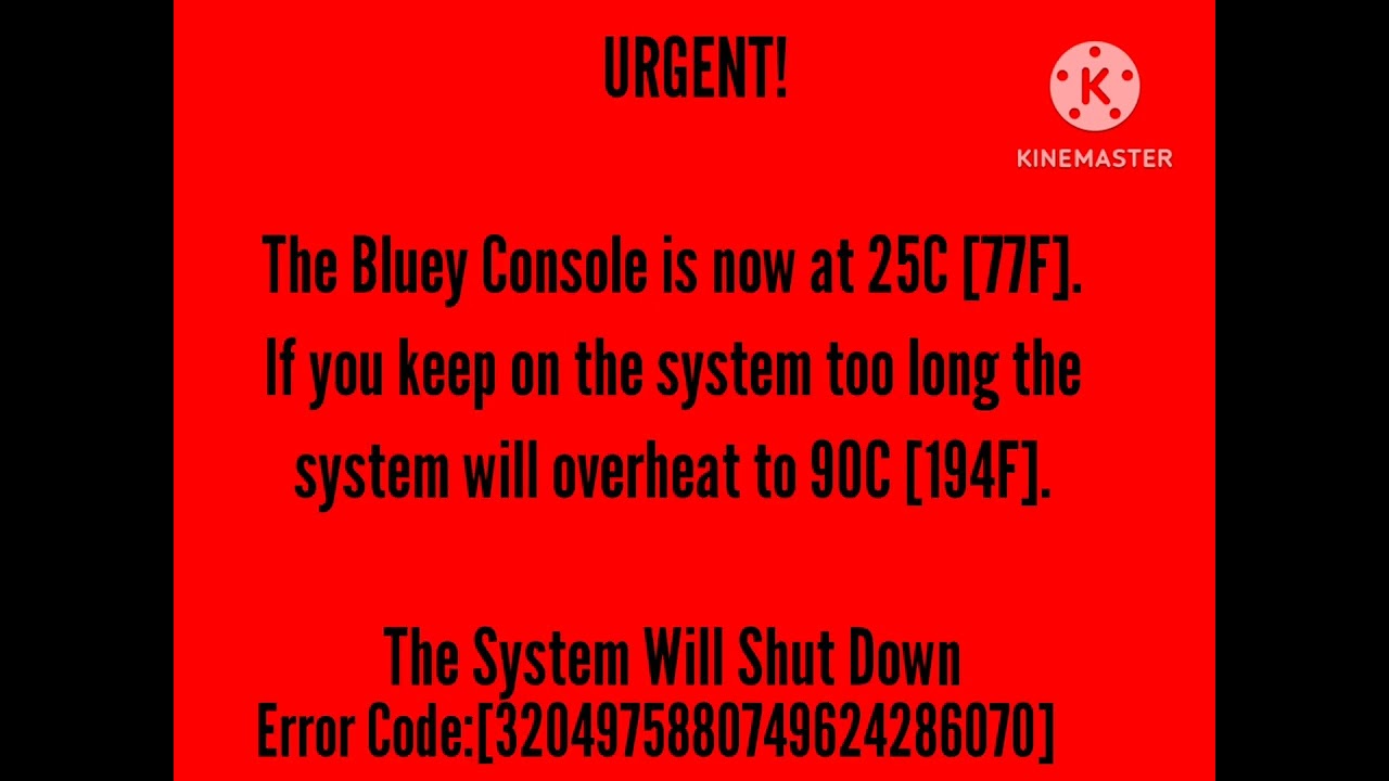 Bluey Game Console Kill Screen Without VHS