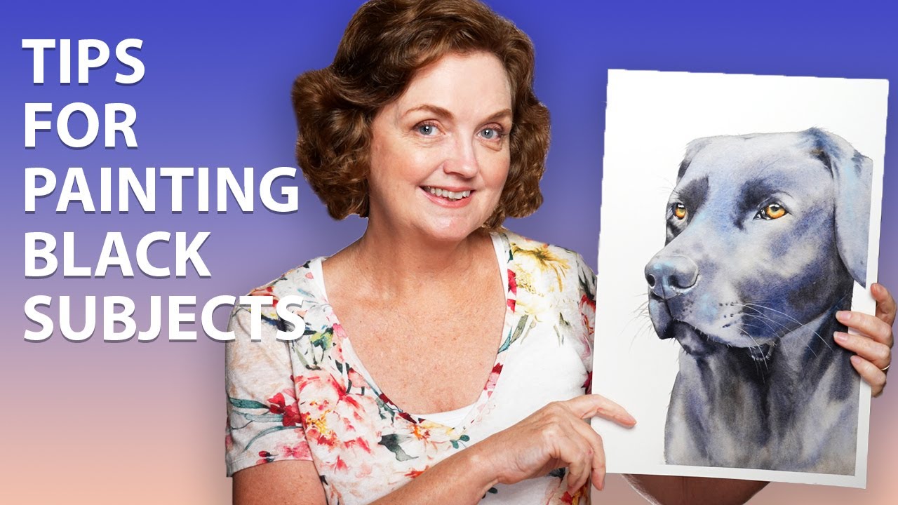 Watercolor Pet Portrait: Tips for mixing and using black paint