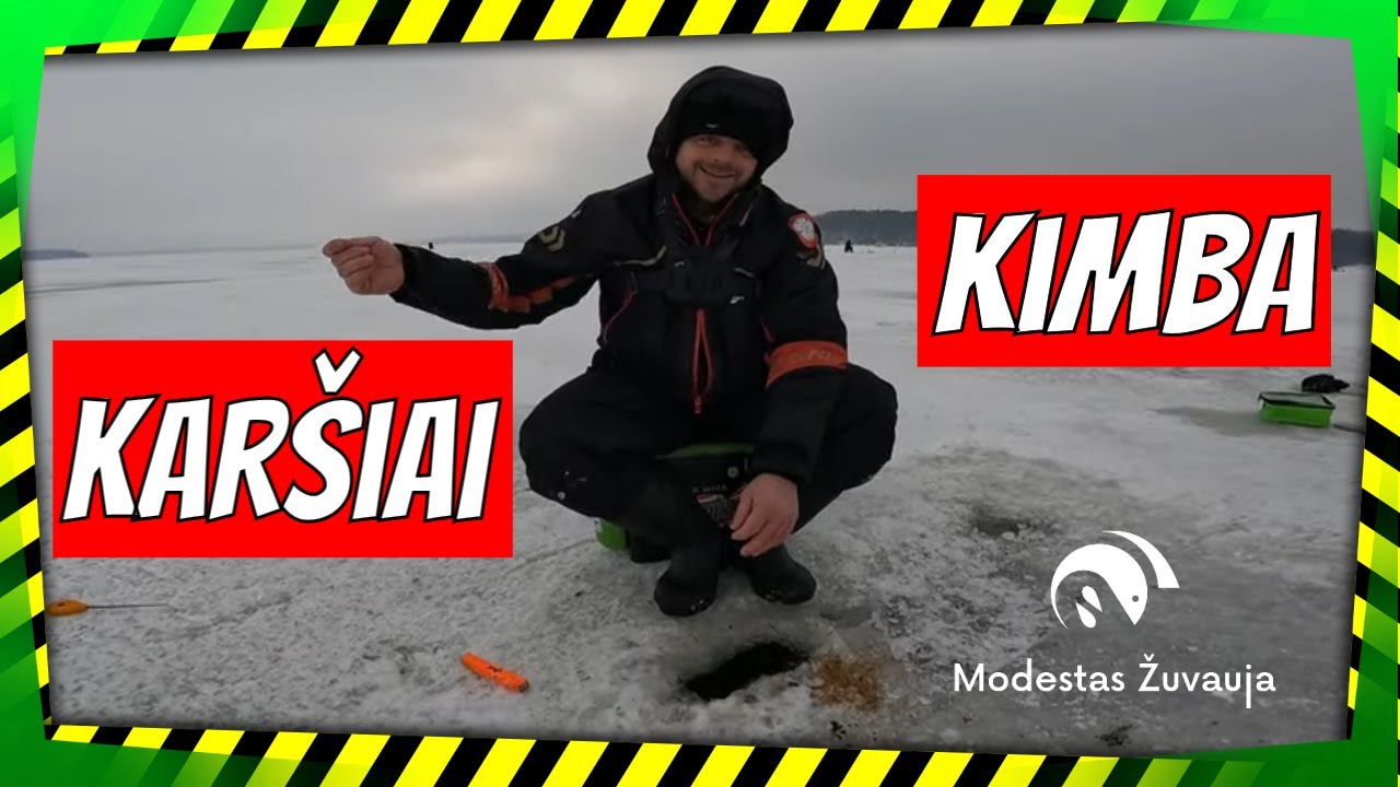 Įspūdinga karšių žvejyba Kauno mariose žiemą
