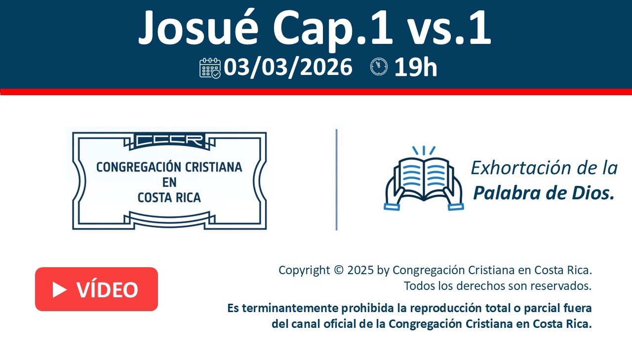 Santo Culto a Dios 03-03-2026 - Josué Cap.1 vs. 1 - 19:00Hs/7:00pm.