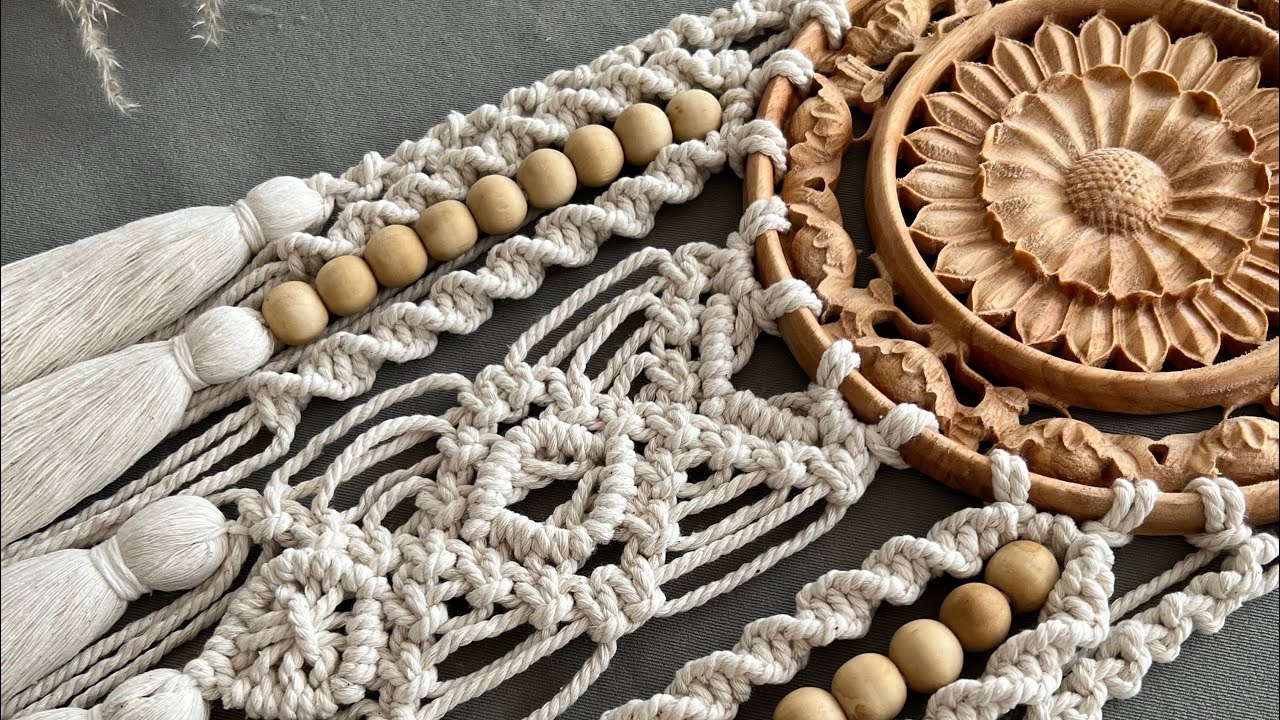 Macrame & wood |Macrame wall hanging| New pattern with Macrame