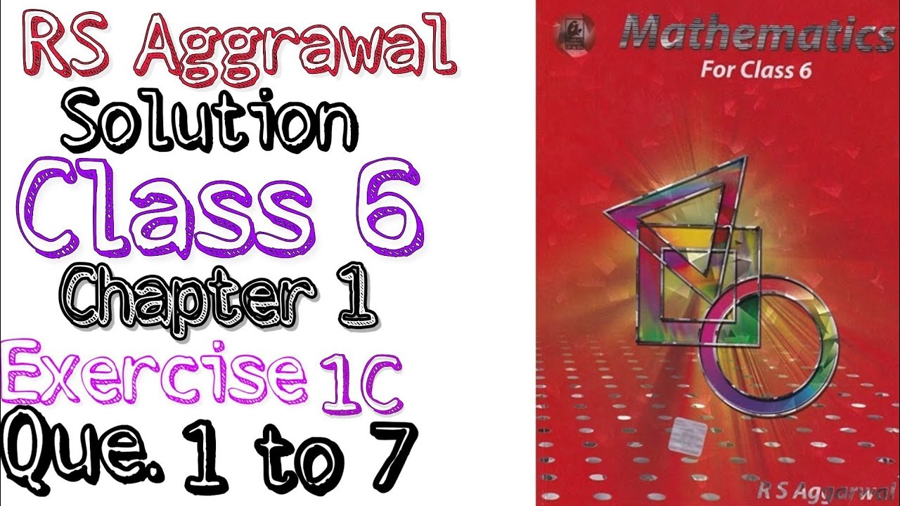 Rs aggrawal solution class 6 Chapter 1 Exercise 1C  | MD Sir