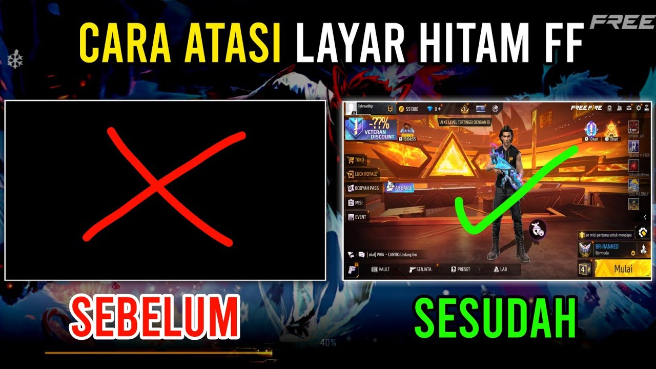 CARA MENGATASI LAYAR HITAM ATAU BLACK SCREEN DI FREE FIRE TERBARU 1.118.1 SETELAH UPDATE 2025
