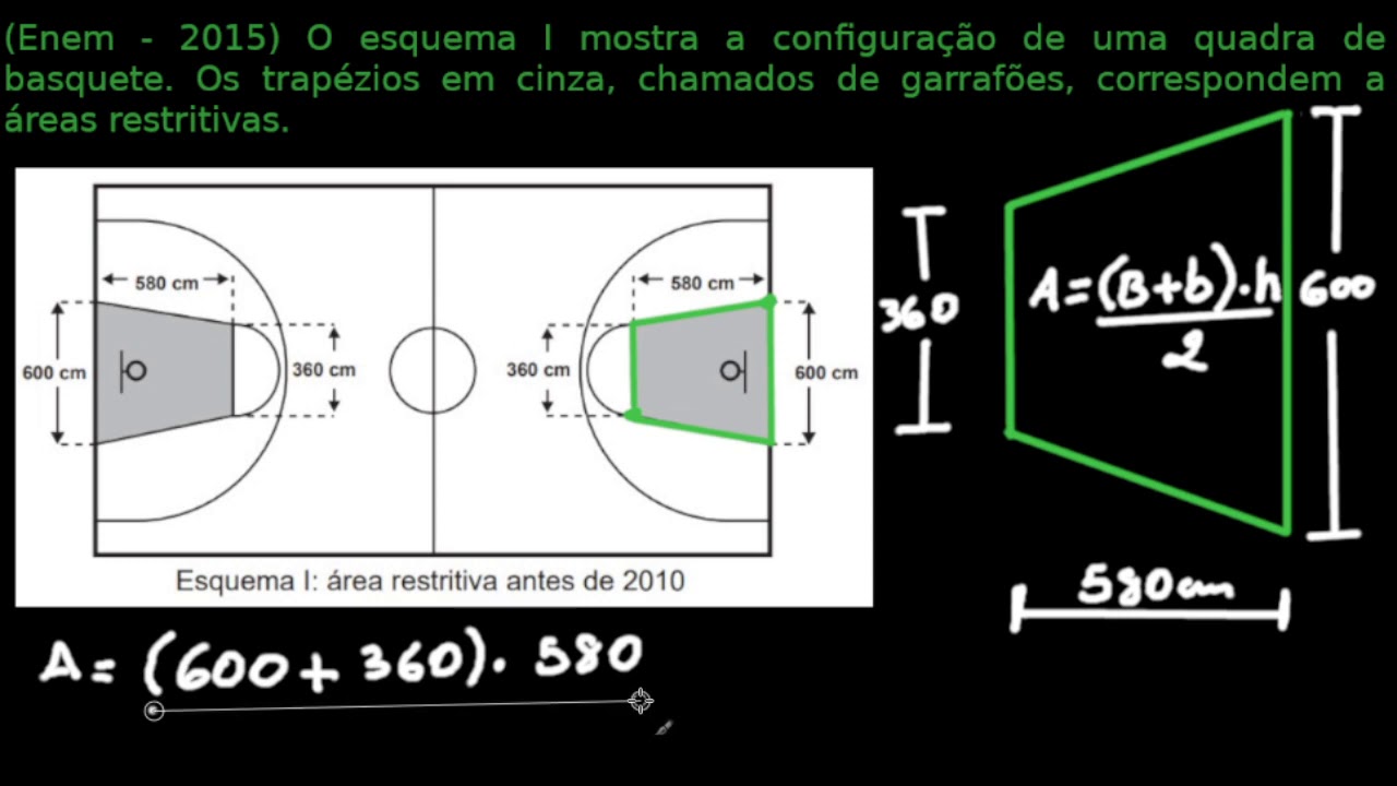 Enem 2015 - Questão 161 (Área do trapézio e retângulo)