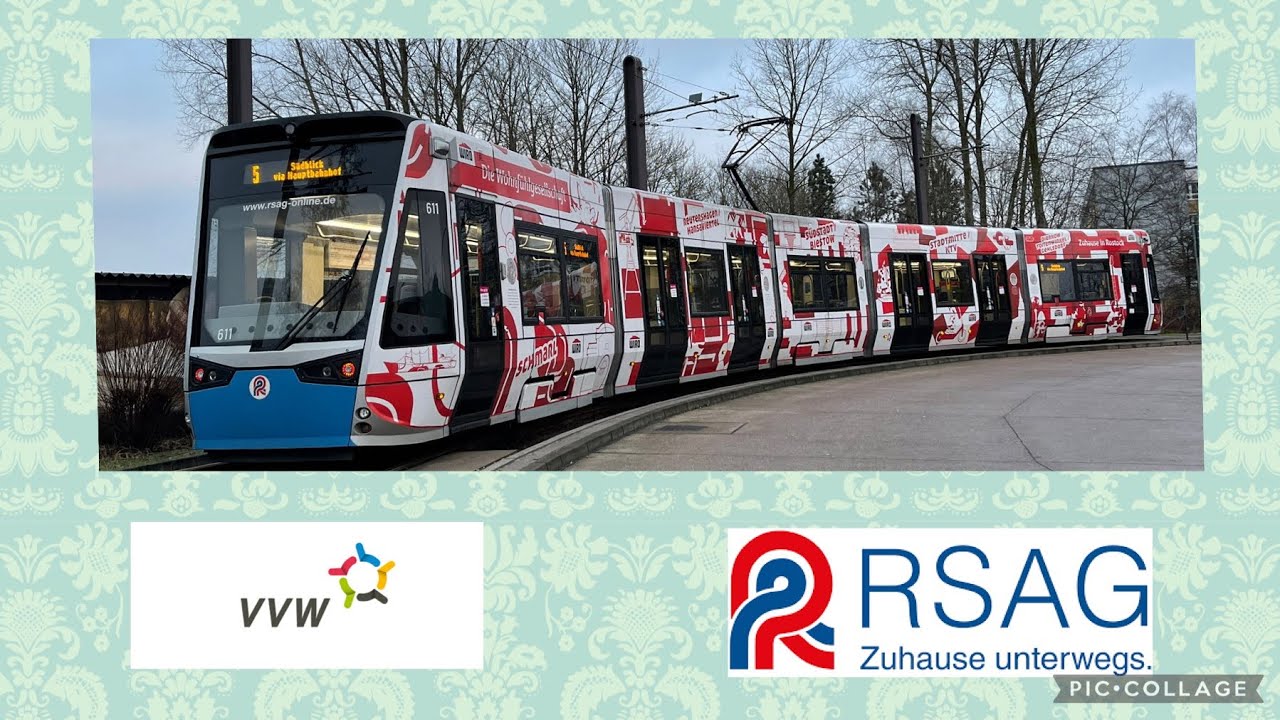 RSAG Rostocker Straßenbahn Wagen 611 TRAMLINK 6GN2 Baujahr 2014 Mitfahrt Linie 5 Teil 2 Führerstand