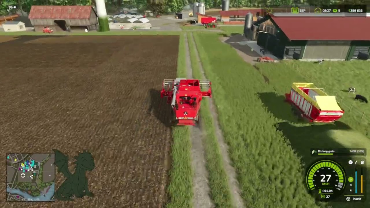 FARMING SIMULATOR 25 esp 28  je récolte mon riz et je plante