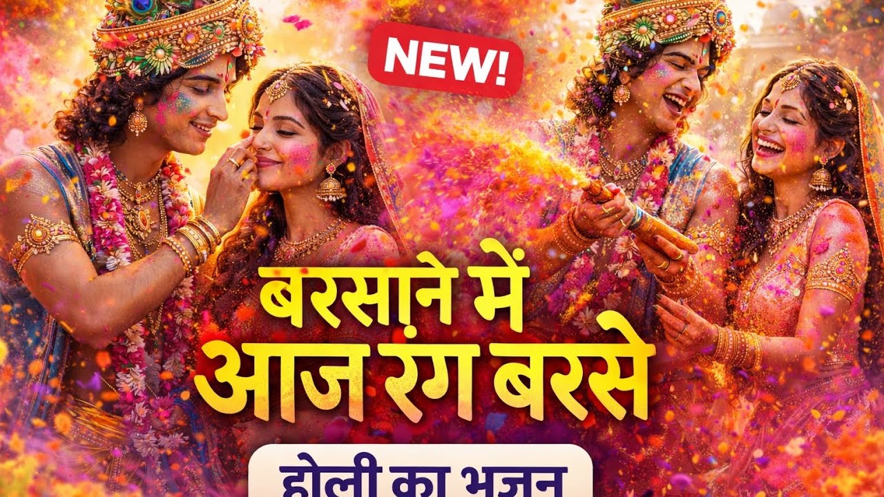 बरसाने में आज रंग बरसे | राधा कृष्ण होली स्पेशल भजन 2026 #holi #bhajan #holibhajan 