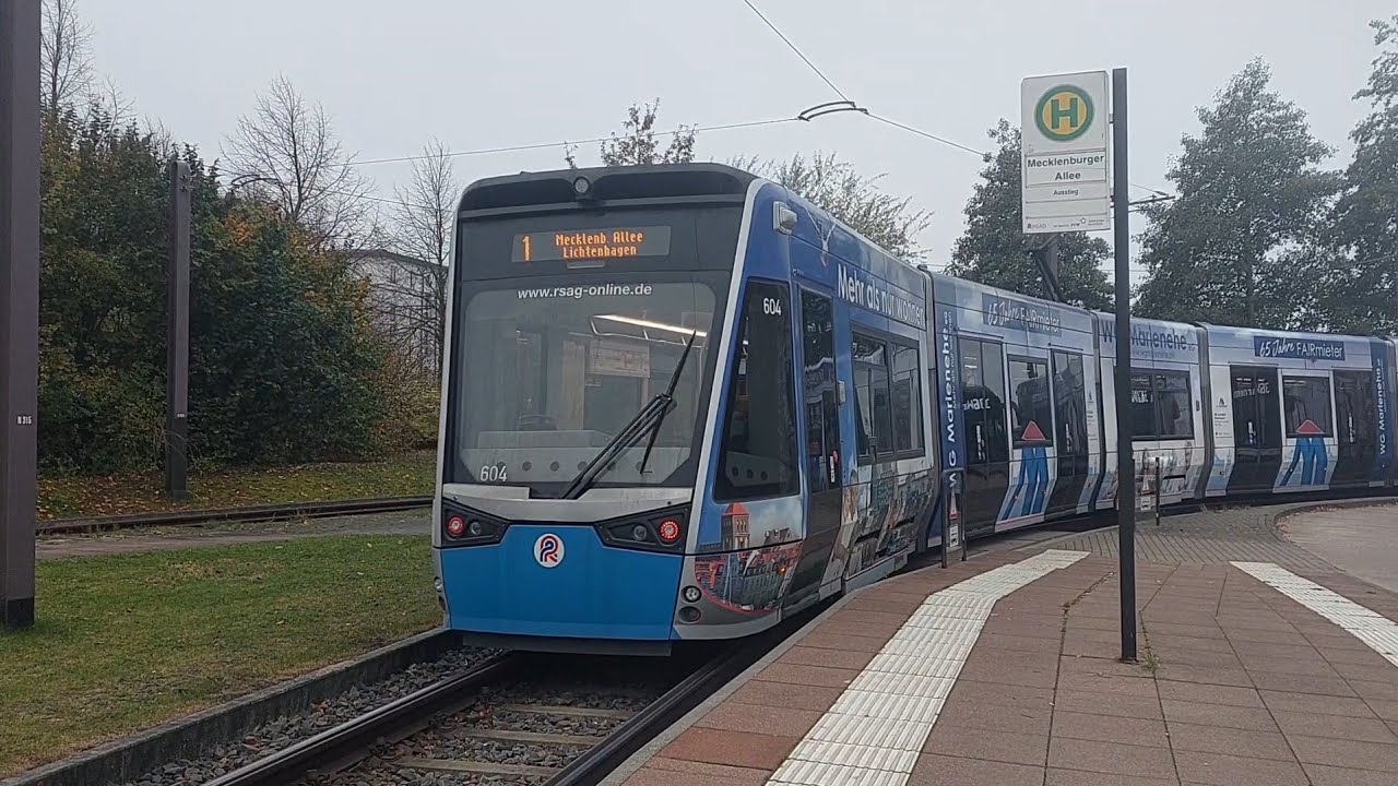 Tram Rostock | Mitfahrt auf der Kompl. 1 Von Hafenallee bis Mecklenburgerallee im 6N2 614