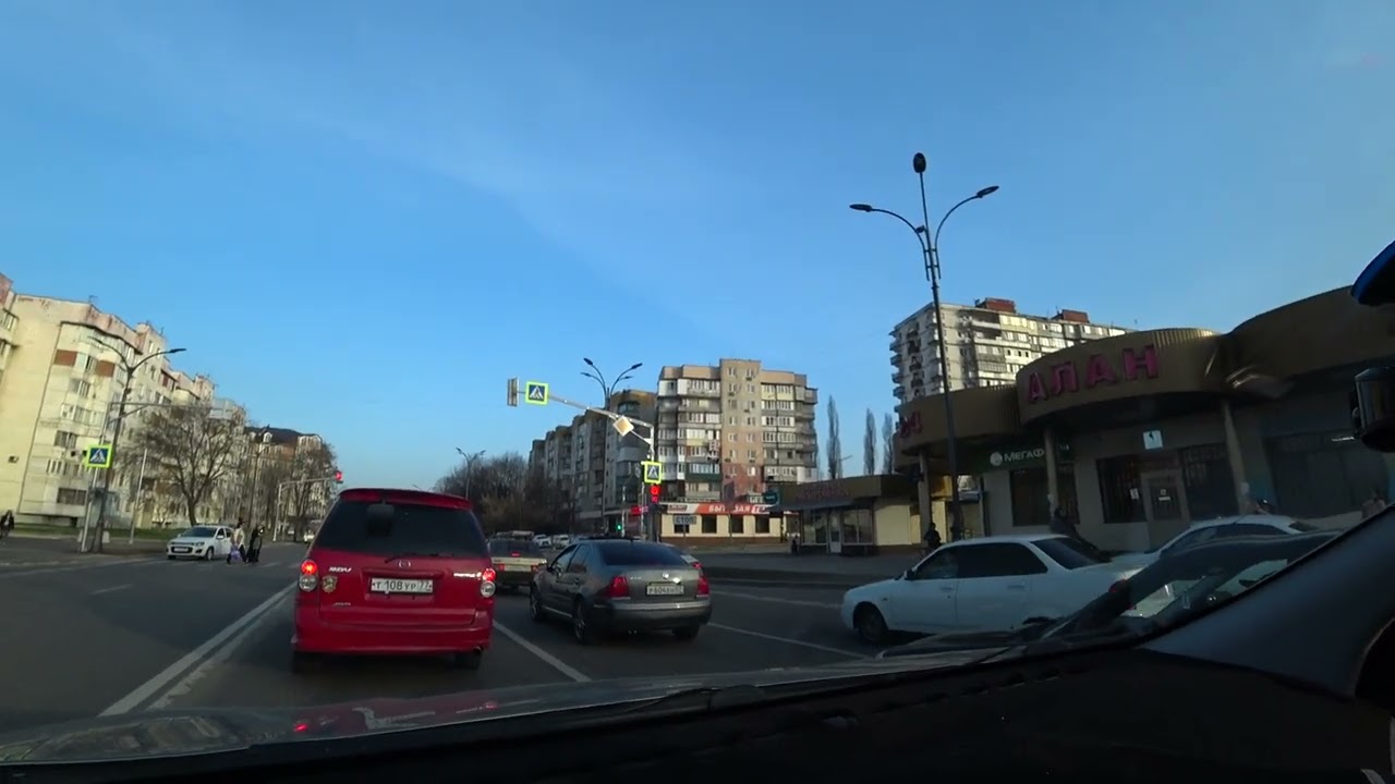 Нальчик Езда на машине по центральным улицам