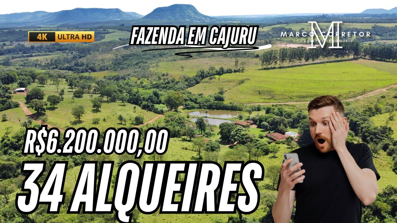 🔔 FAZENDA À VENDA EM CAJURU-SP | 34 ALQUEIRES PARA AGRICULTURA, PECUÁRIA E LAZER NO CAMPO! 🌿🏡