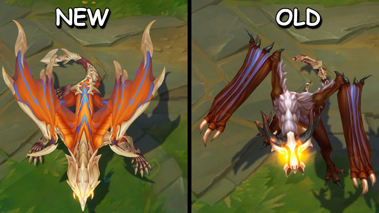 Boneclaw Shyvana Rework New vs Old Comparison (League of Legends)