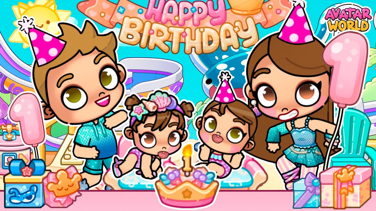 MIS HIJAS LUNA Y ESTRELLA CUMPLEN SU 1ER AÑITO 🎂💦 EN EL PARQUE ACUÁTICO en Avatar World 🩷