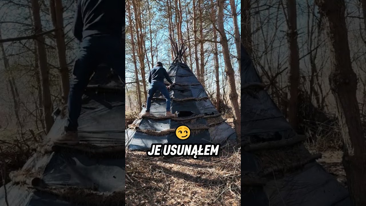 Tipi Zniknęło !!  🏕️😭 Totalna Demolka Na Miejscu !!! 👿 #bushcraft #biwakowanie #las