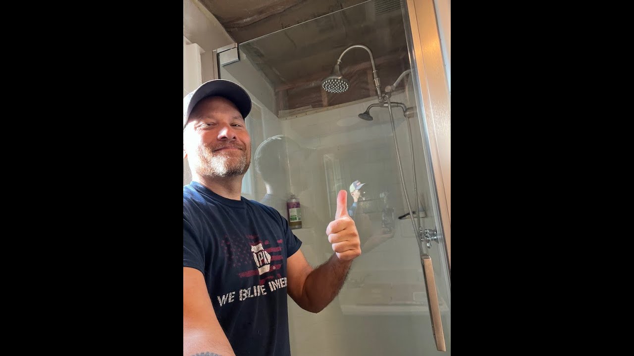 Установка безрамной душевой двери DreamLine Elegance 72