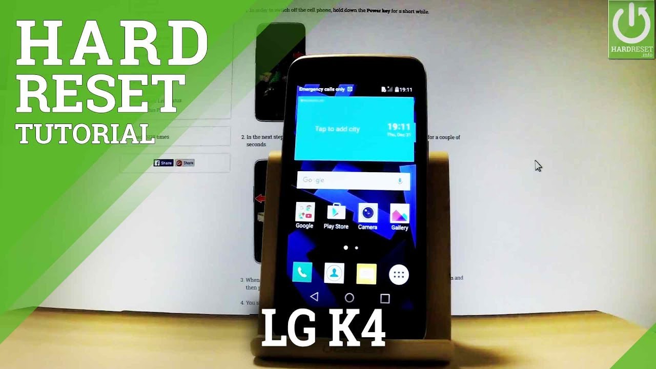 How to Hard Reset LG K4 - LG FACTORY RESET / FORMAT