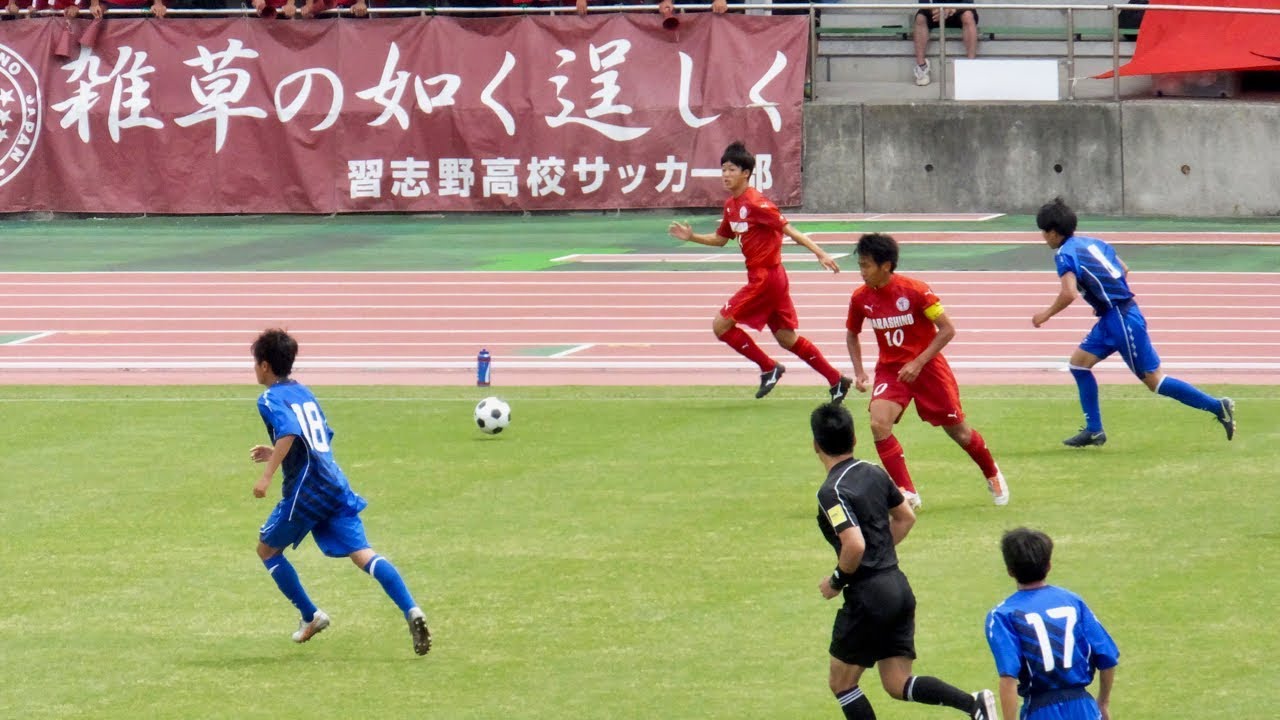 習志野 vs 東京学館浦安　平成30年度 関東高等学校体育大会千葉県予選 サッカーの部 準決勝
