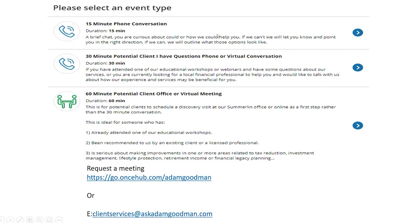 Working with Adam Goodman in a Client Advisor Capacity