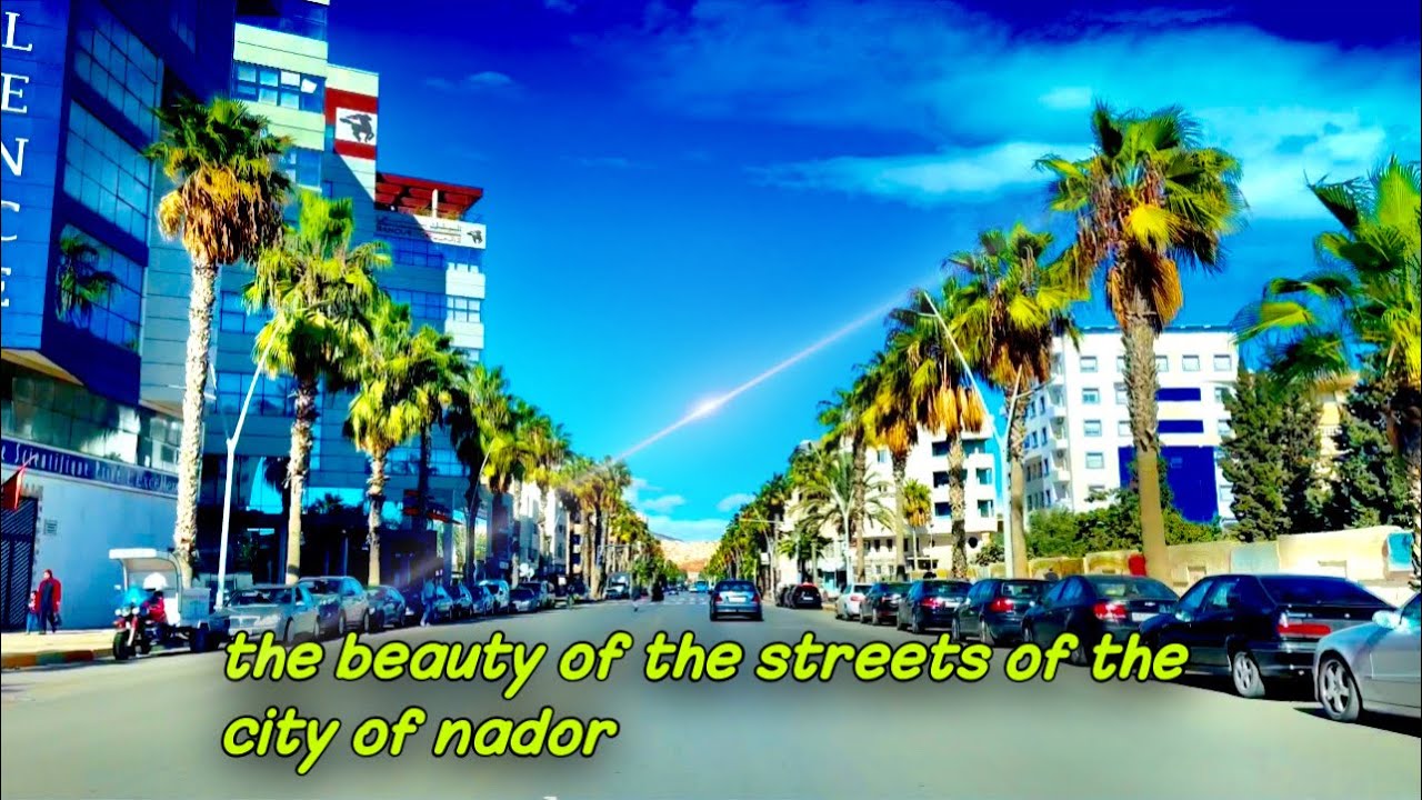 Driving in the streets of Nador city | video 4K HDR 60fps, Morocco Africa, music person walking