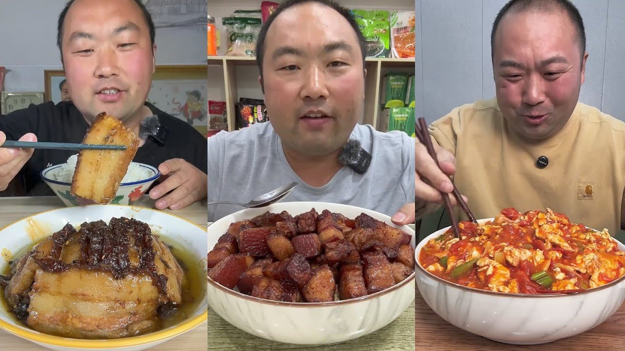 Mukbang # Part 236: Eat Sea Conch pig brain 🧠 belly pork bone head pig #pork #noodles #food #beef 