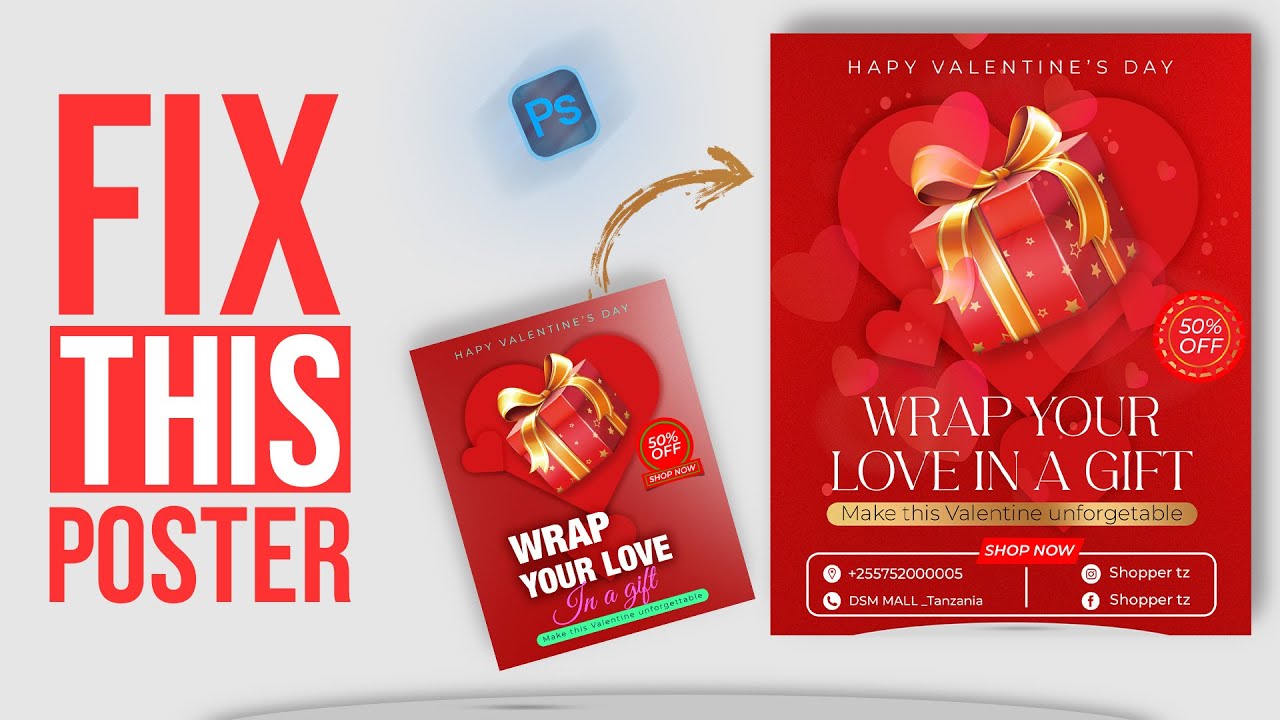 Why Most Valentine Posters Don’t Attract Customers (Photoshop Tutorial 01)