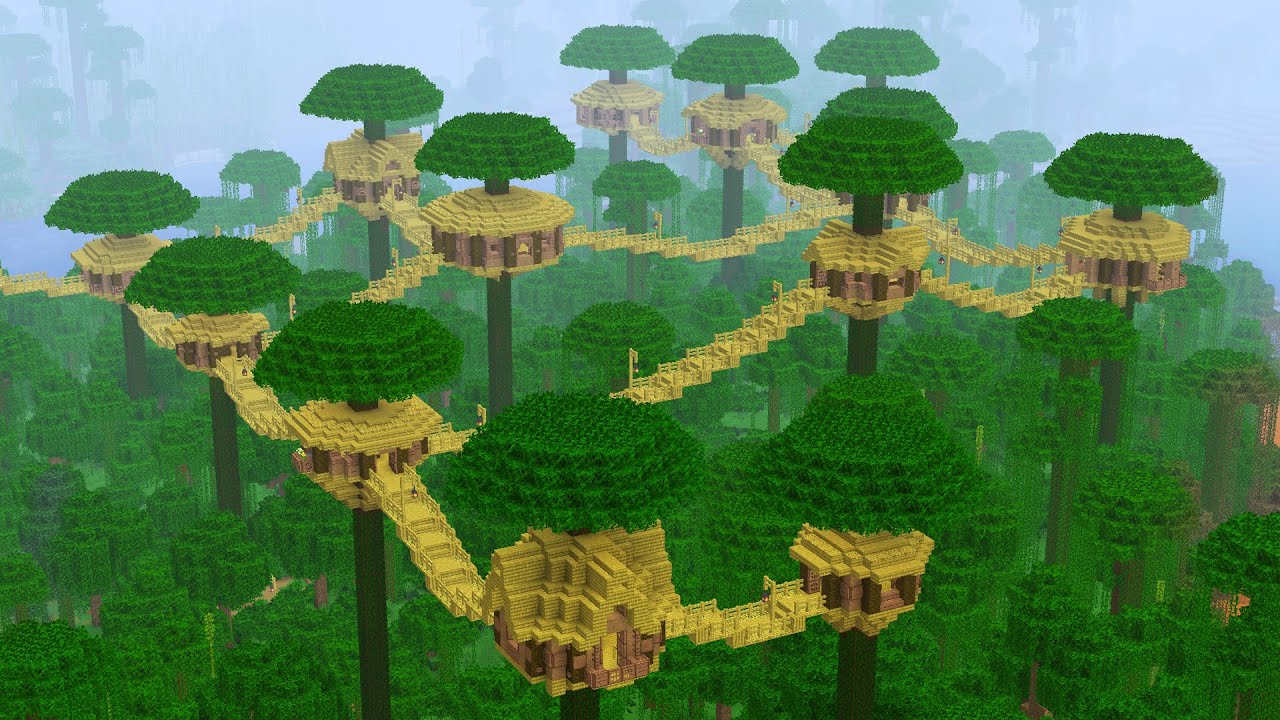 I Built a Bamboo Village in the Trees!