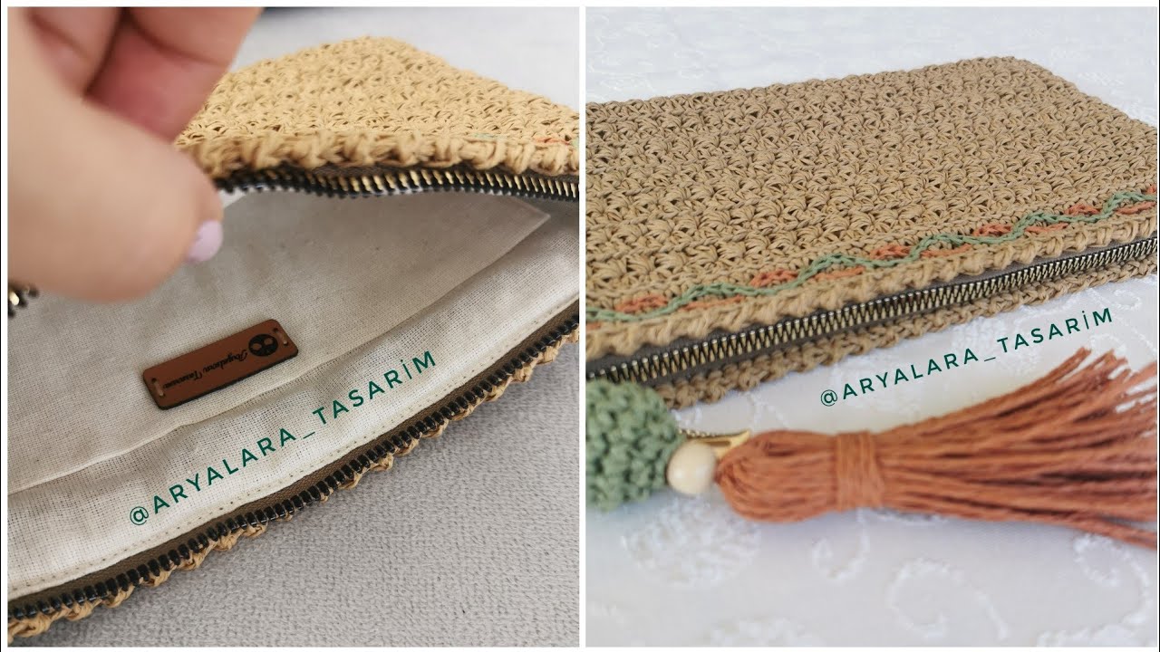 Kusursuz Fermuarlı Clutch Çanta Astarlama #astarlama #crochetbag #canta