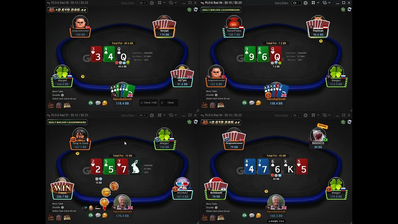 Playing PLO6 With Some Enormous Punters On GG Poker
