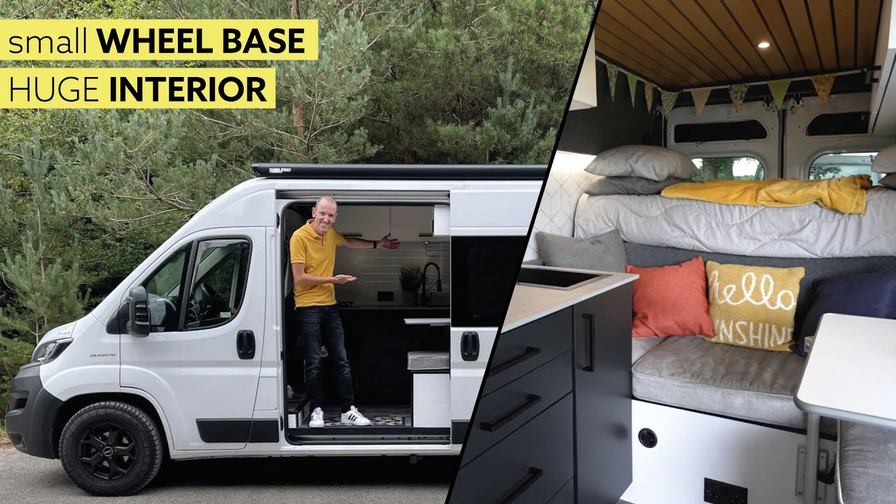 Small Yet IMPRESSIVELY SPACIOUS SWB Van Conversion w/ 2 beds, work space AND cinema!