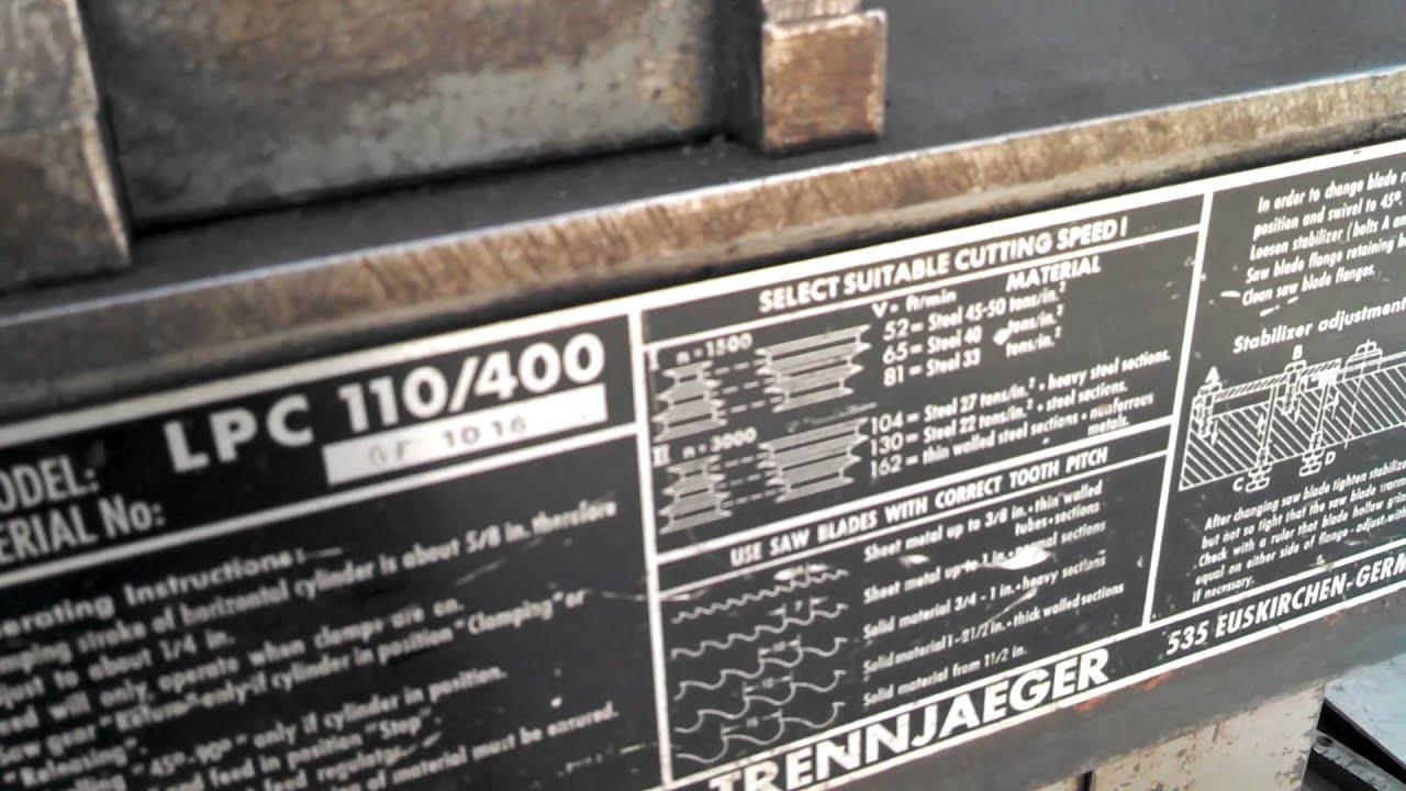 Trennjaeger Model LPC 110/400 Semi-Automatic Cut-off Saw *Ready To CUT* (VIDEO!)