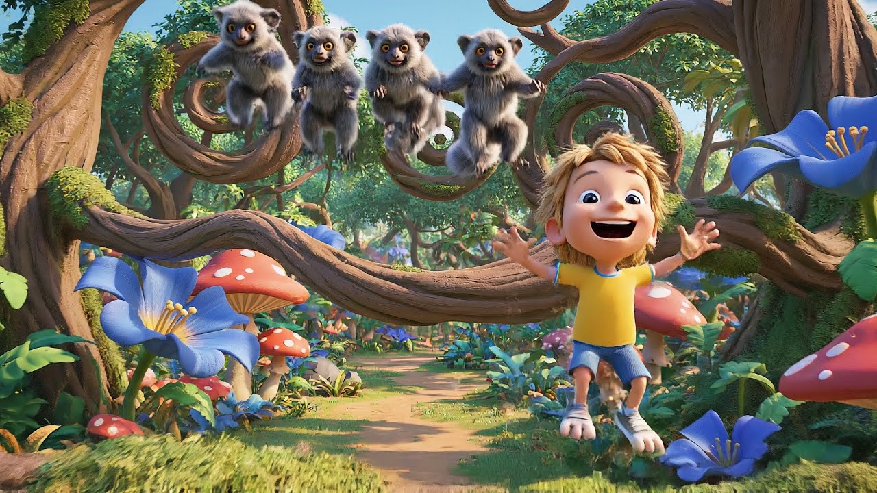 Five Little Marmosets Jump Jump Jump 🐒 | Nursery Rhymes for Kids & Baby Songs