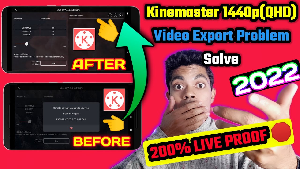 Kinemaster 1440p (QHD) Video Export Problem (Error Problem) Solve (200% LIVE PROOF 🛑)🔥