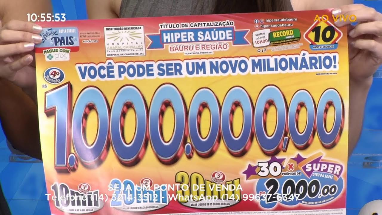 SORTEIO AO VIVO 🍀- 03/08/2025