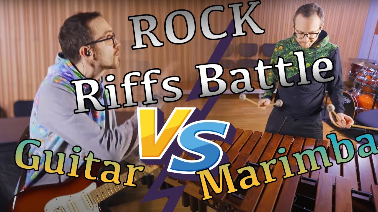 TOP Iconic ROCK RIFFs BATTLE - GUITAR VS. MARIMBA - EPIC VIDEO