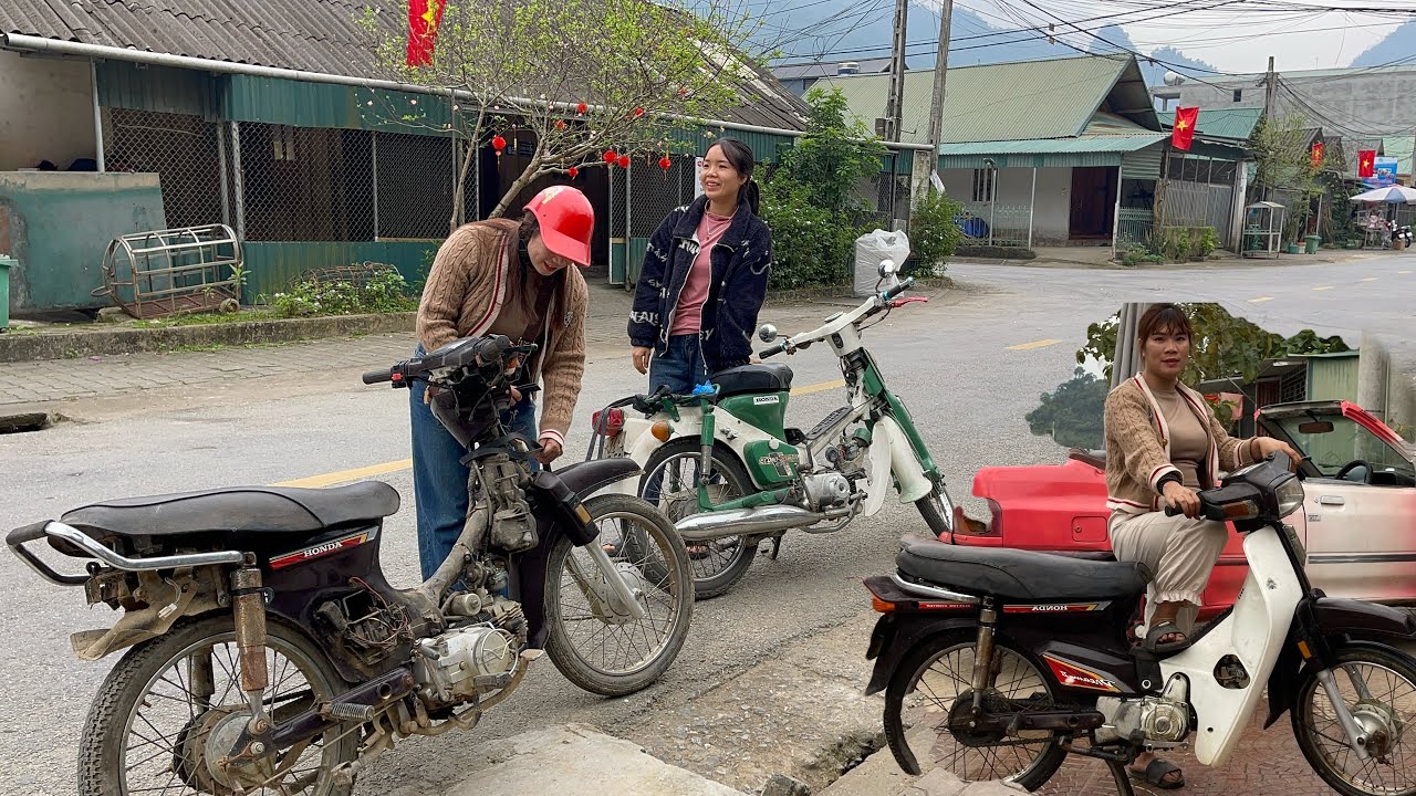 The arduous days of a girl repairing a motorbike bought from a scrap yard.
