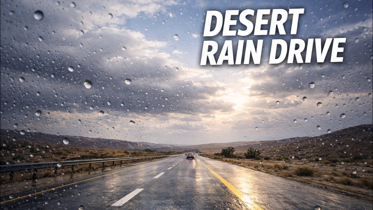 Drive from Be’er Sheva to Dimona | Light Rain, Bright Desert Sky 🌧️🌤️ 4K