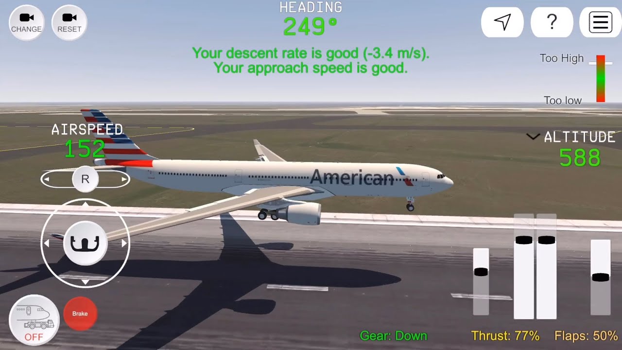 FS Advanced Game Play Takeoff & Landing By Flight America Video 4K IOS On Android PC
