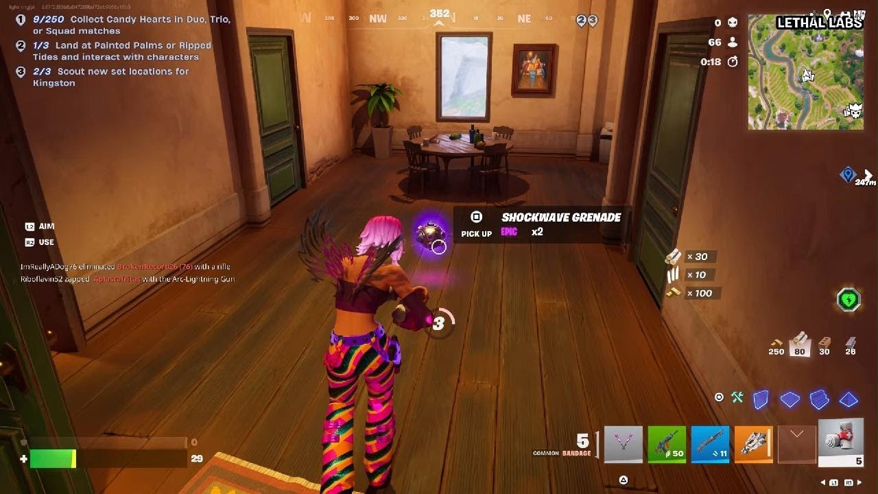 Playing a match of battle royale