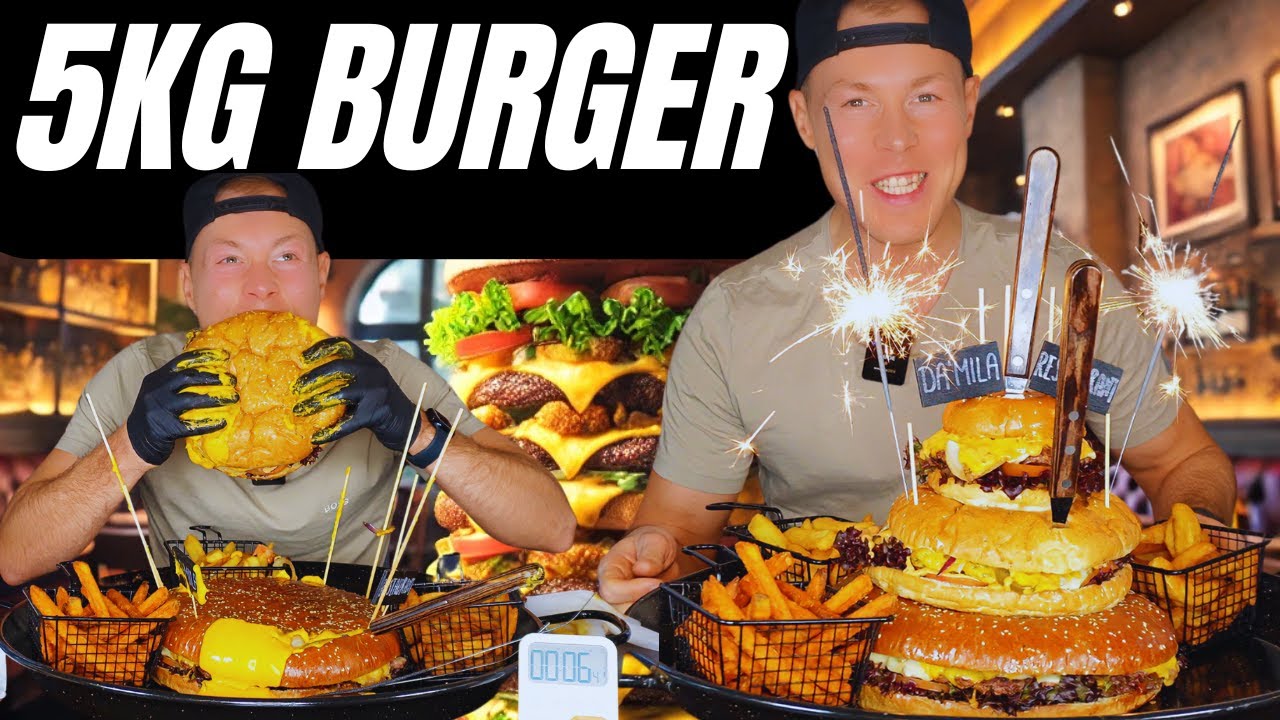 5KG BURGER TOWER Food Challenge: Самый большой бургер в моей жизни! Бургеры Да Мила TikTok против