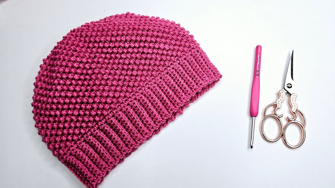 Gorro a Crochet Punto Arroz Tutorial Paso a Paso 💖