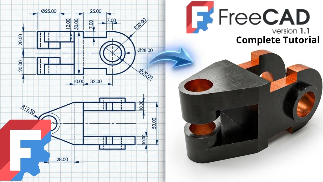 FreeCAD  - Complete Beginner Tutorial Step by Step Exercise 41