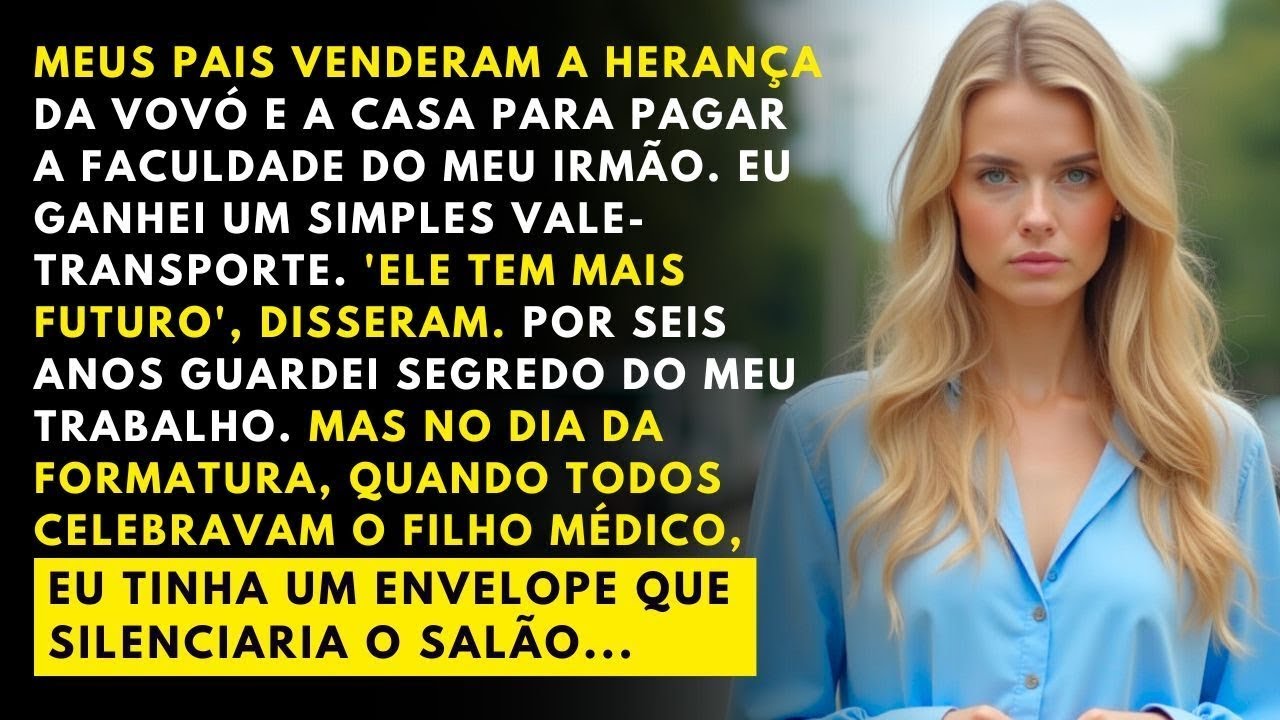 Meus pais VENDERAM NOSSA CASA para meu irmão 'ser médico'. Na formatura dele, MOSTREI O ENVELOPE que