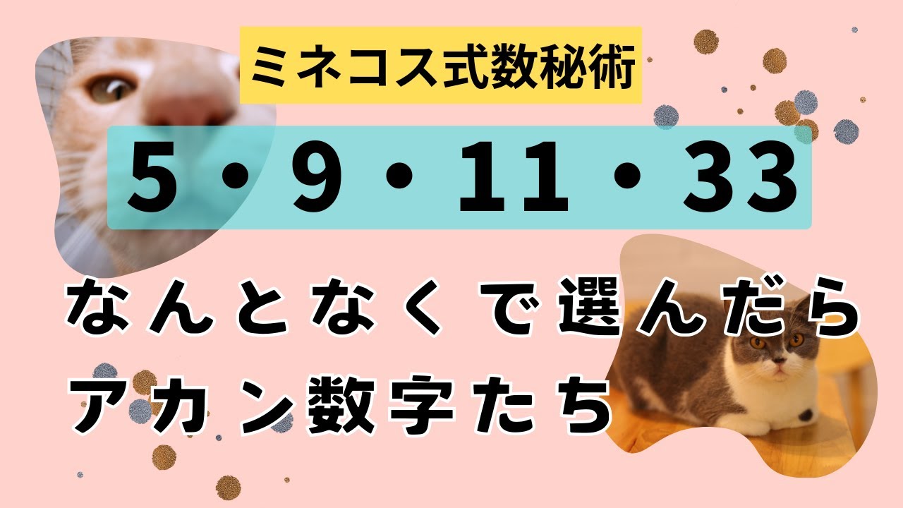 【5・9・11・33】拾い過ぎる数字たち　気をつけて欲しいこと